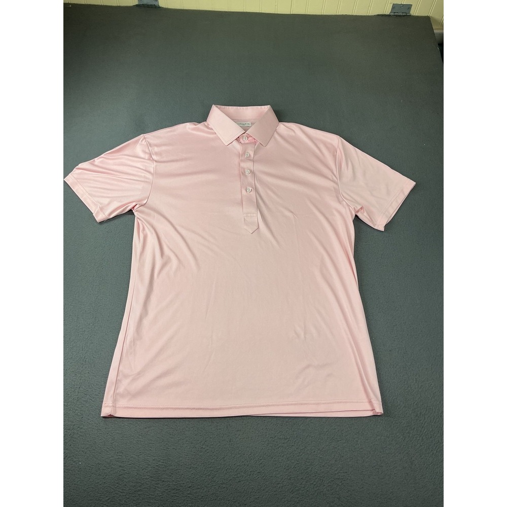 Collars & Co. Polo Shirt Mens Large Pink Short Sleeve Casual 100% Polyester